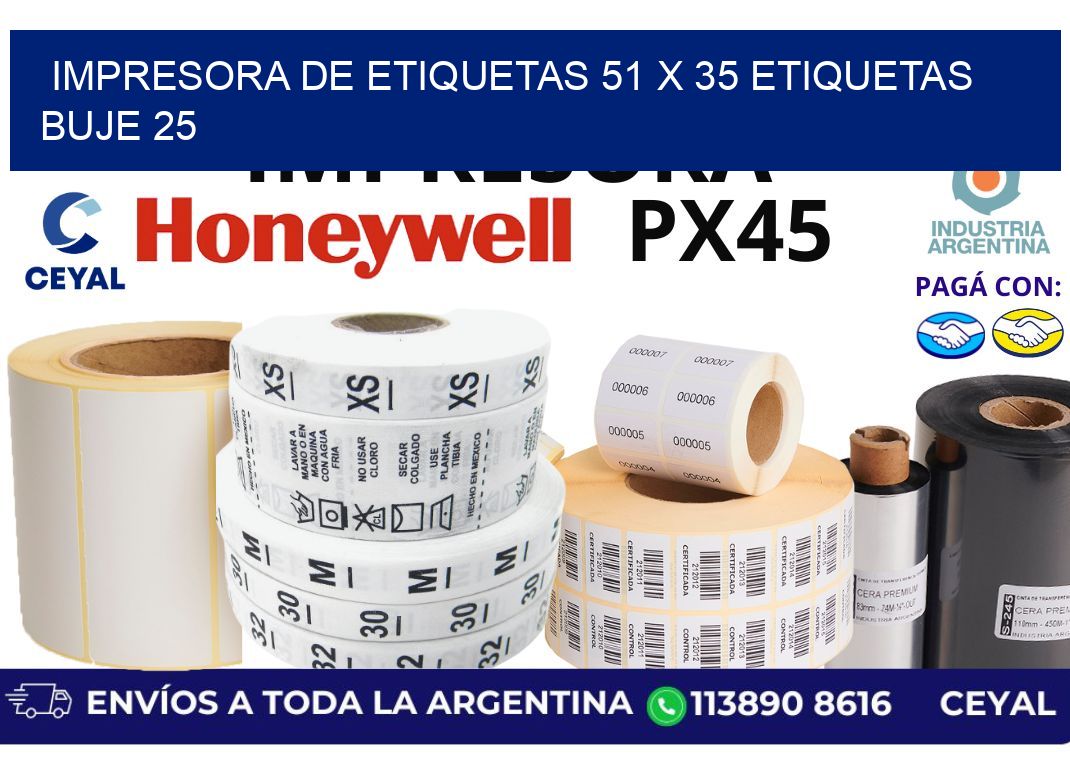 impresora de etiquetas 51 x 35 etiquetas  buje 25