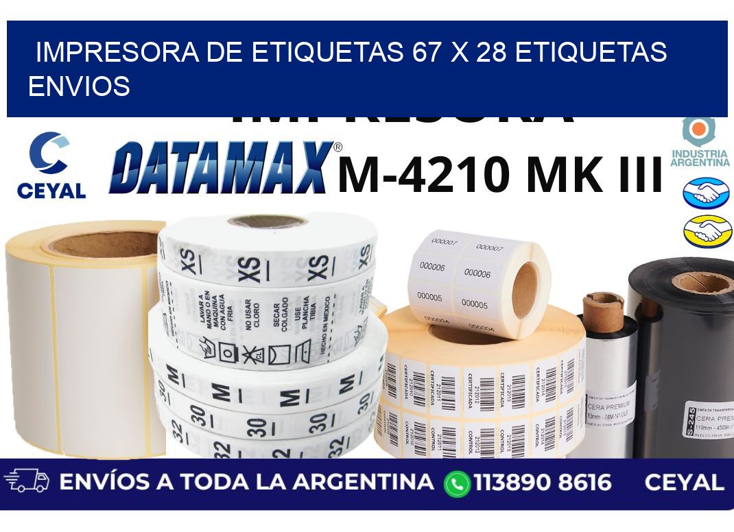 impresora de etiquetas 67 x 28 etiquetas envios