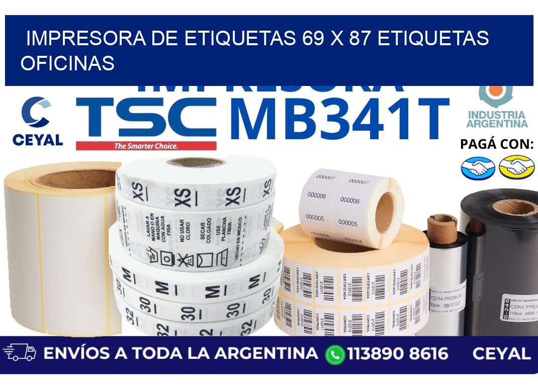 impresora de etiquetas 69 x 87 etiquetas oficinas