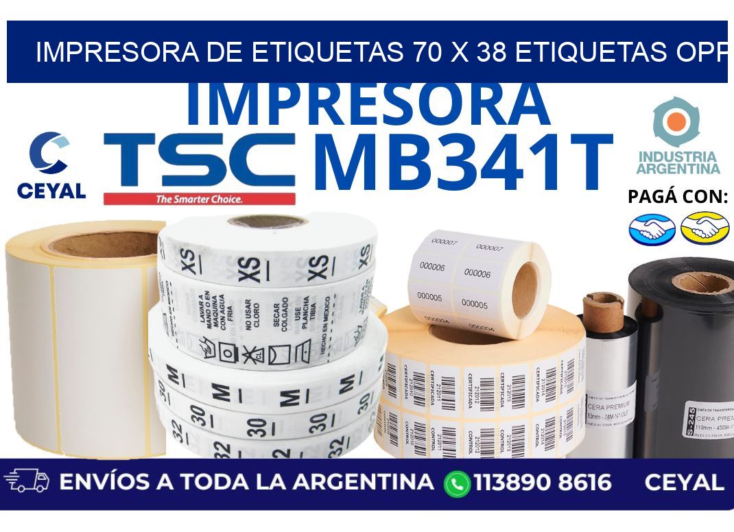 impresora de etiquetas 70 x 38 etiquetas opp