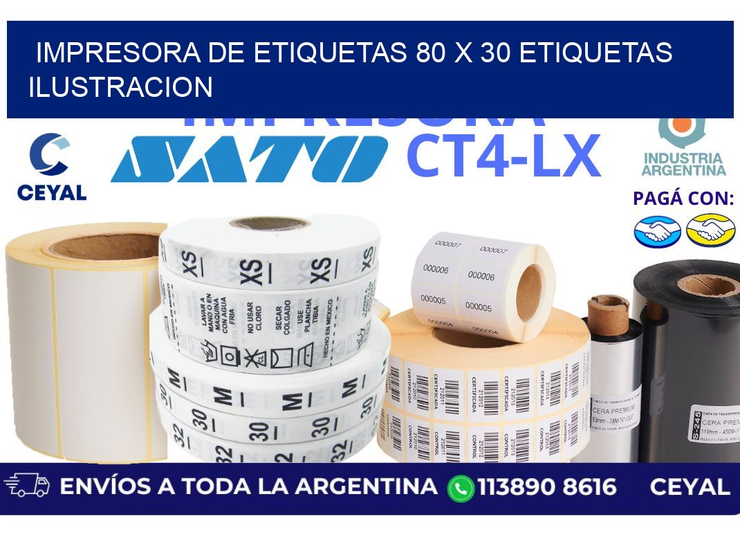 impresora de etiquetas 80 x 30 etiquetas ilustracion