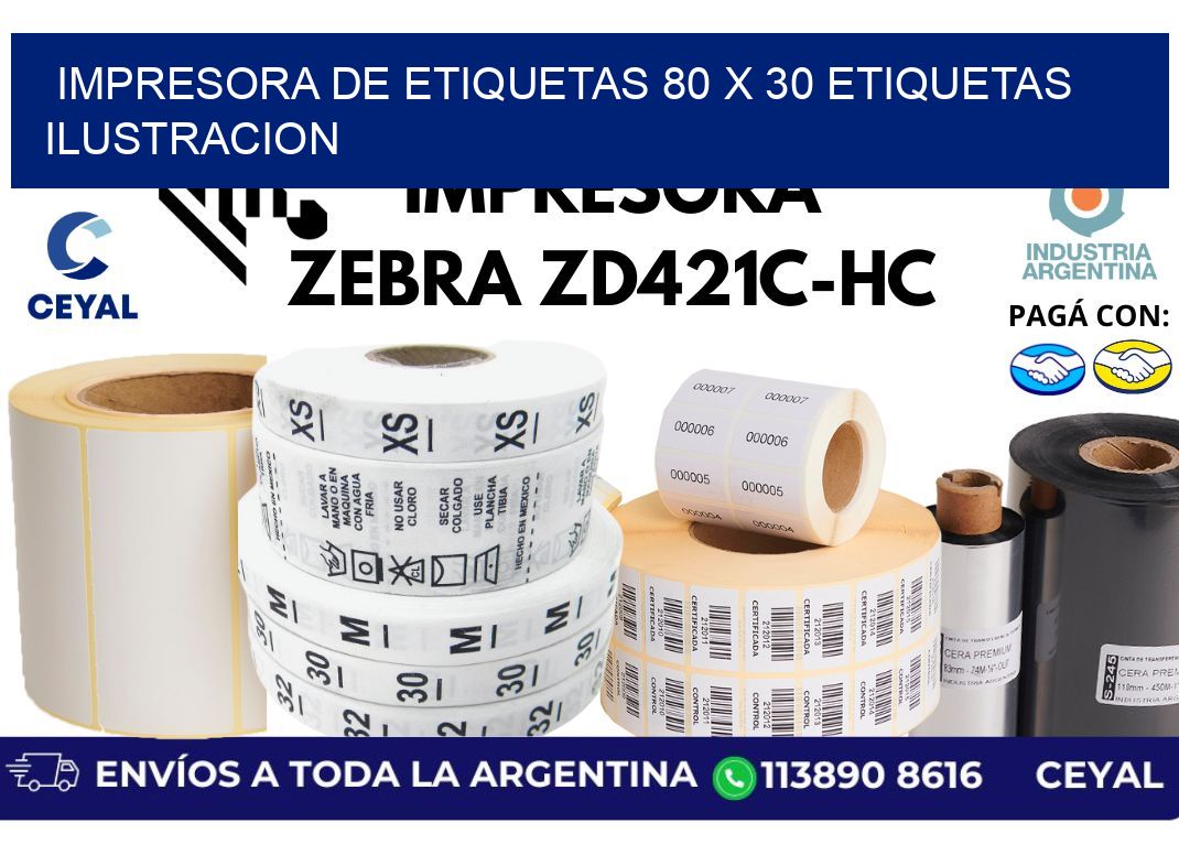 impresora de etiquetas 80 x 30 etiquetas ilustracion