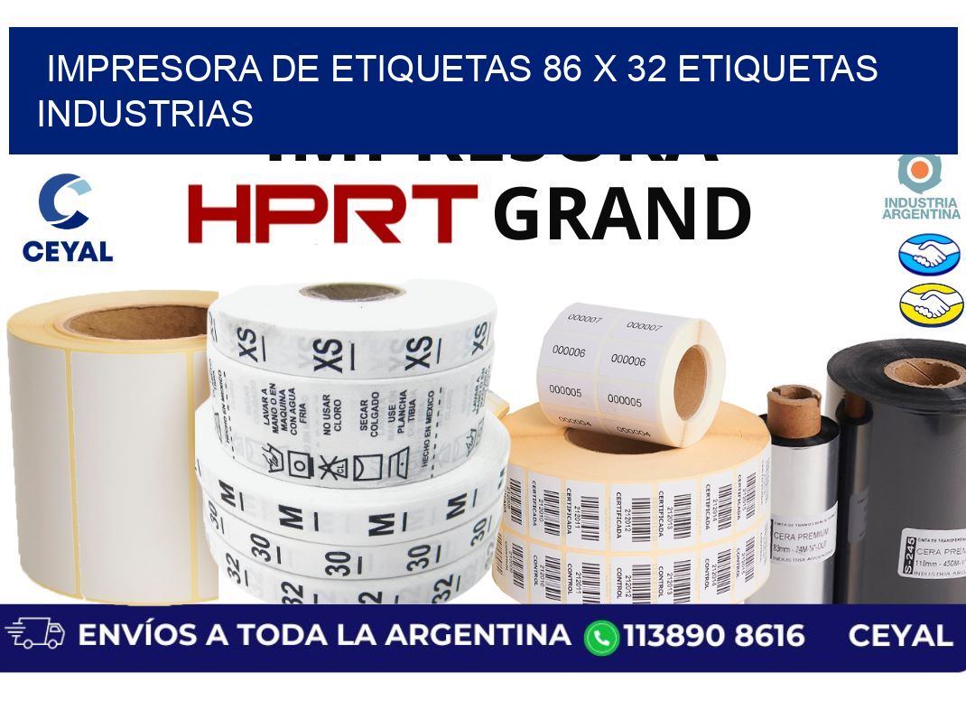 impresora de etiquetas 86 x 32 etiquetas industrias