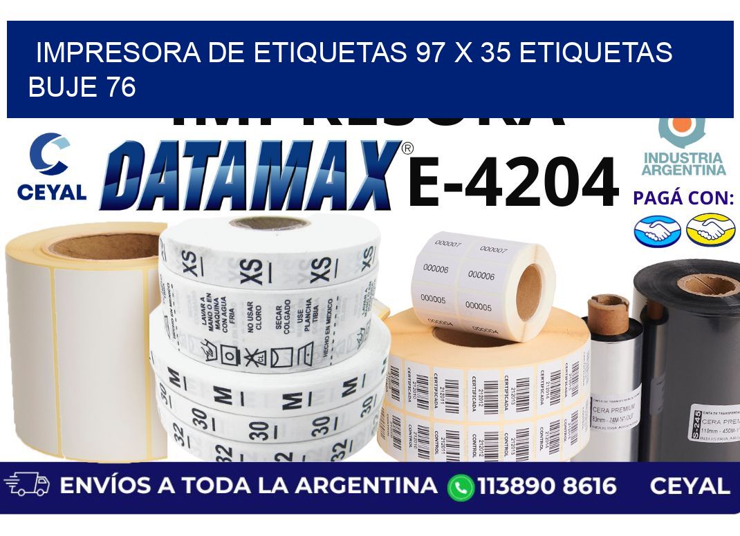 impresora de etiquetas 97 x 35 etiquetas buje 76