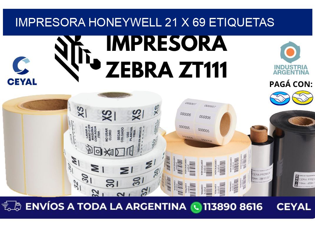 impresora honeywell 21 x 69 etiquetas