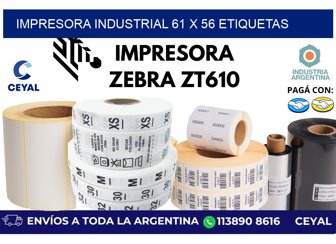 impresora industrial 61 x 56 etiquetas