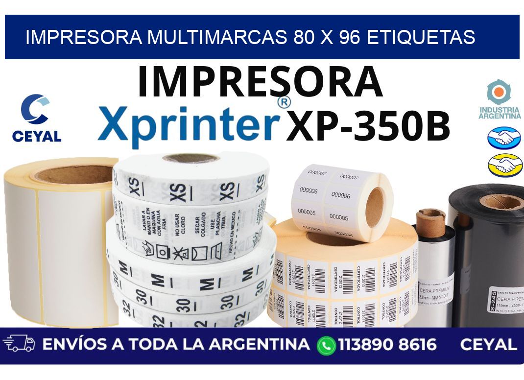 impresora multimarcas 80 x 96 etiquetas