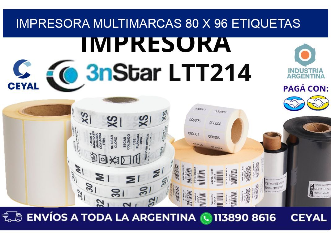 impresora multimarcas 80 x 96 etiquetas