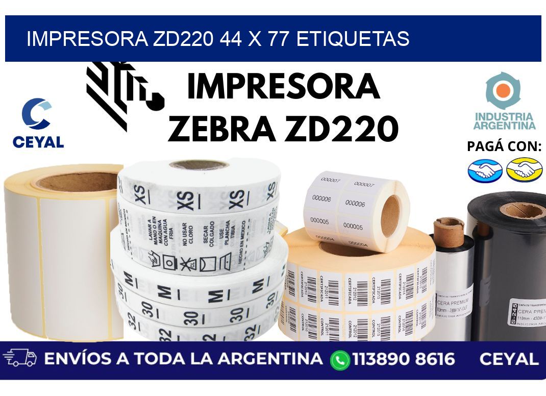 impresora zd220 44 x 77 etiquetas