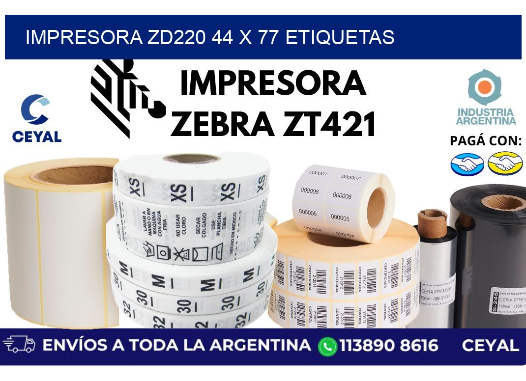 impresora zd220 44 x 77 etiquetas