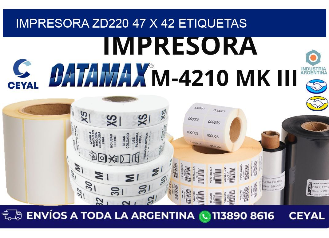 impresora zd220 47 x 42 etiquetas