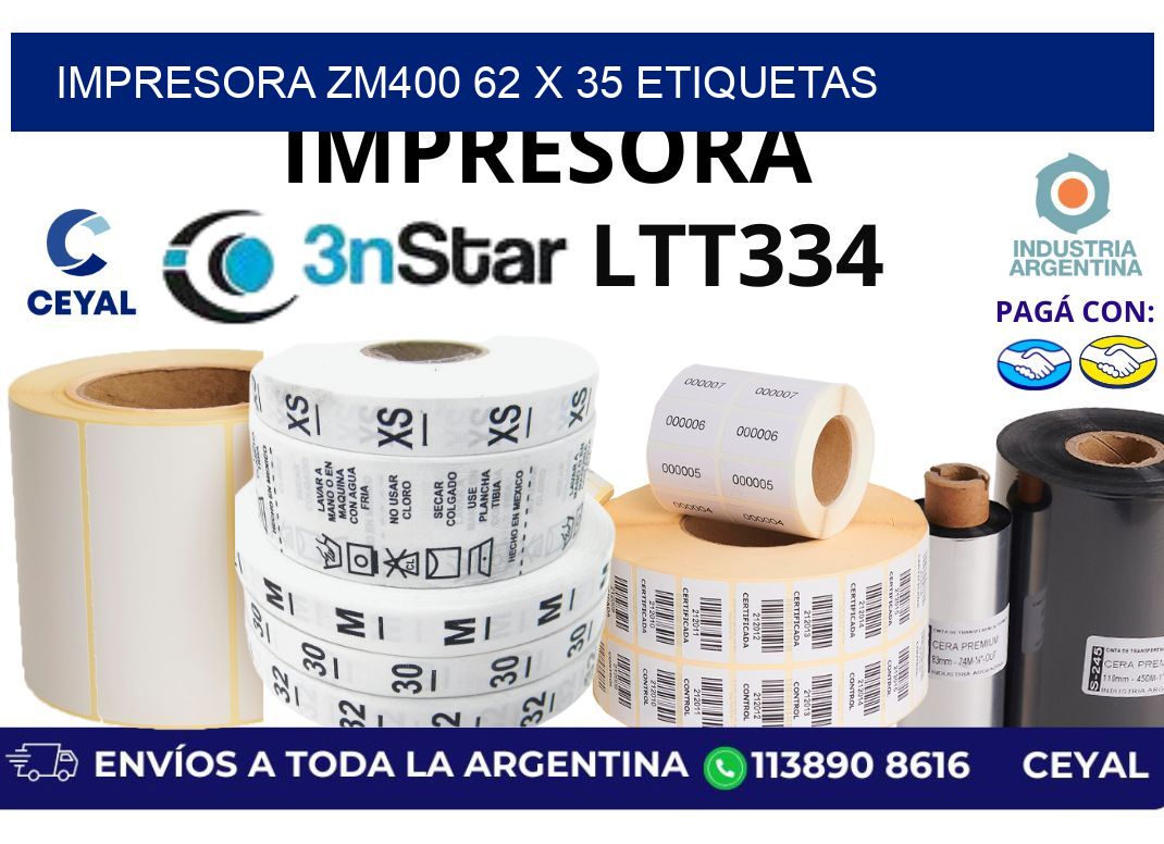 impresora zm400 62 x 35 etiquetas