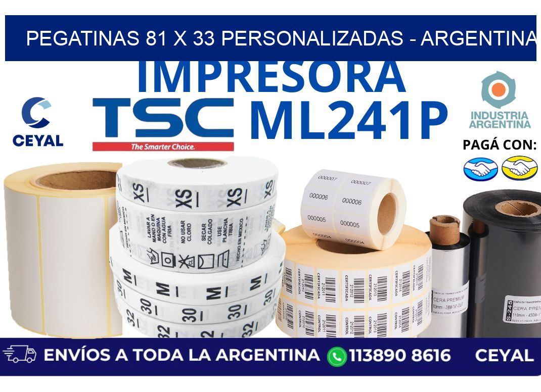 pegatinas 81 x 33 personalizadas - Argentina