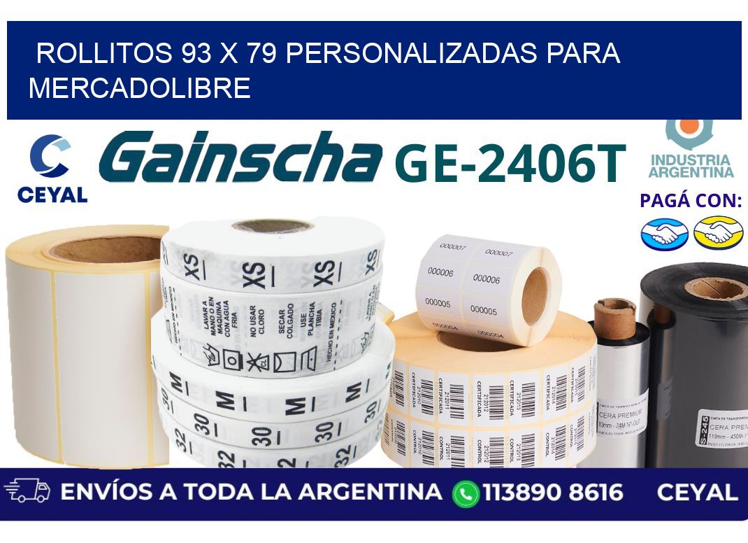 rollitos 93 x 79 personalizadas para mercadolibre