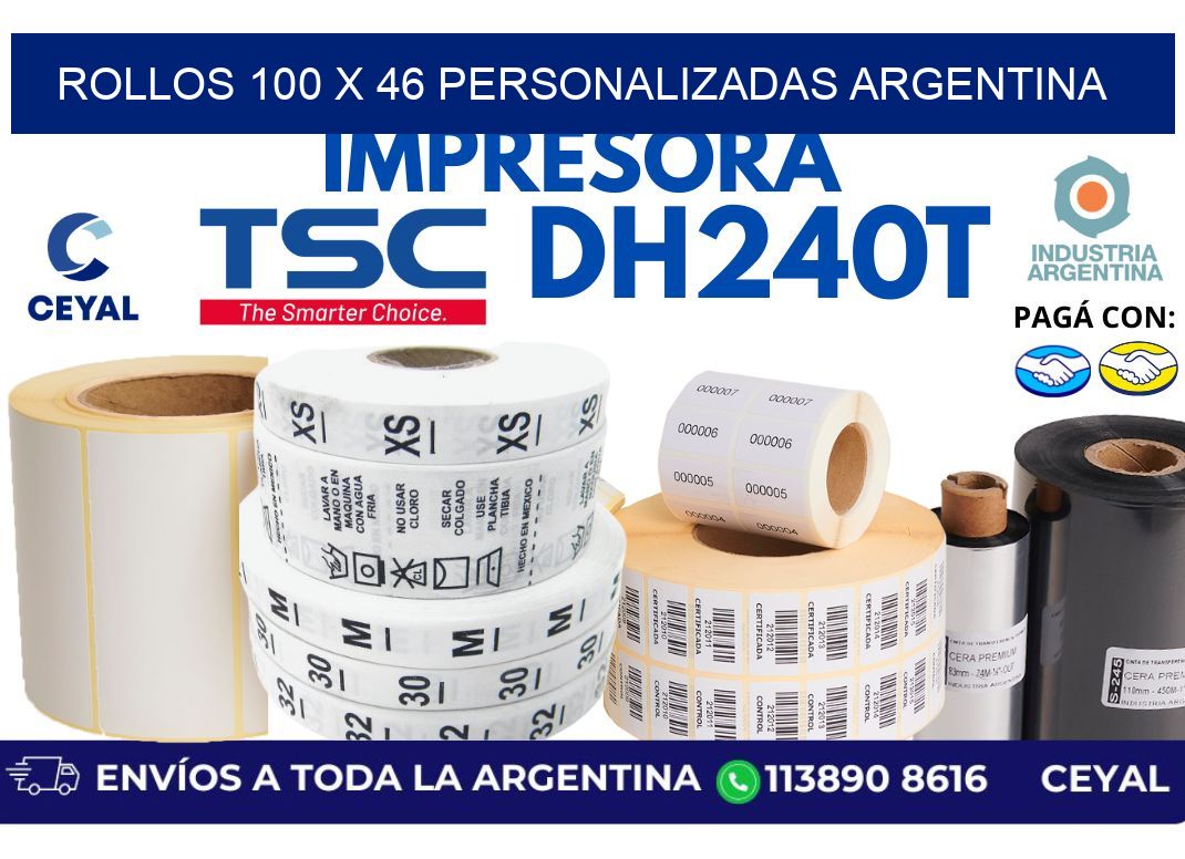 rollos 100 x 46 personalizadas argentina