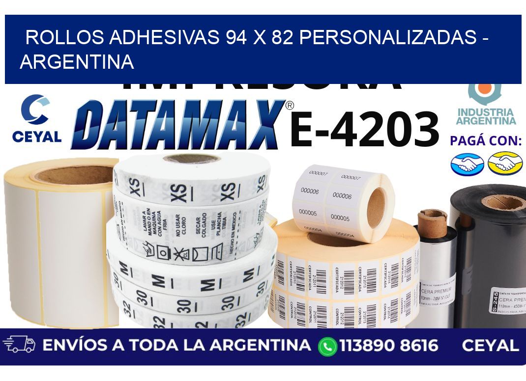 rollos adhesivas 94 x 82 personalizadas – Argentina