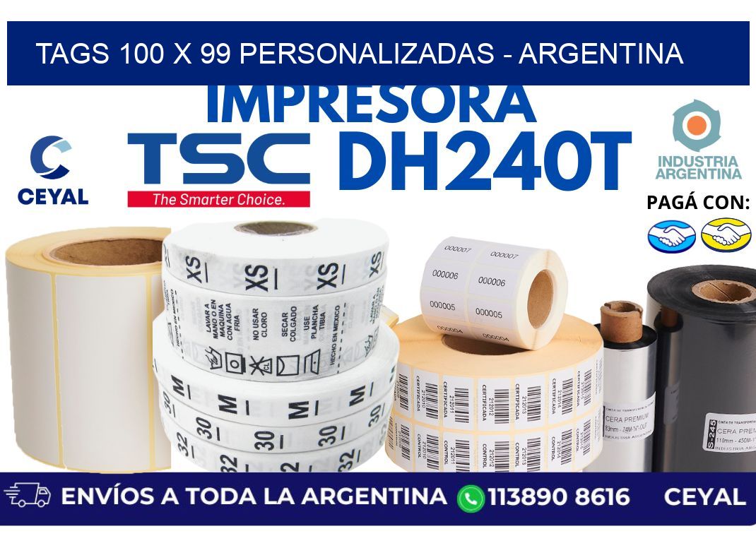 tags 100 x 99 personalizadas - Argentina