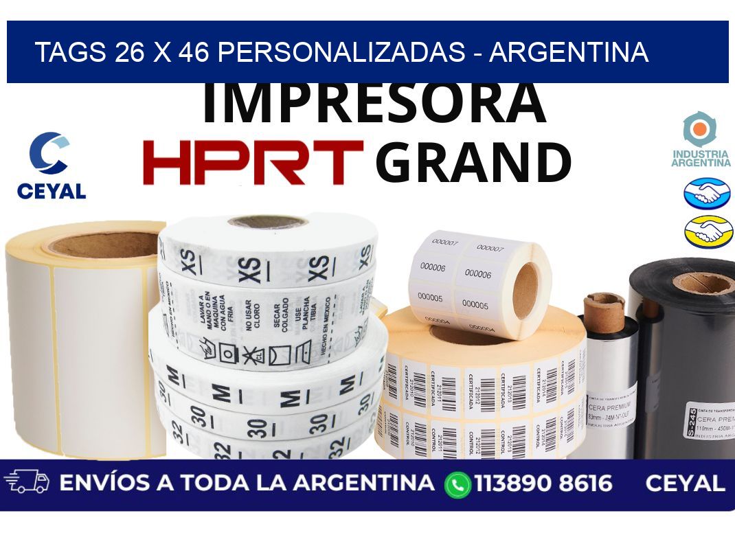 tags 26 x 46 personalizadas – Argentina