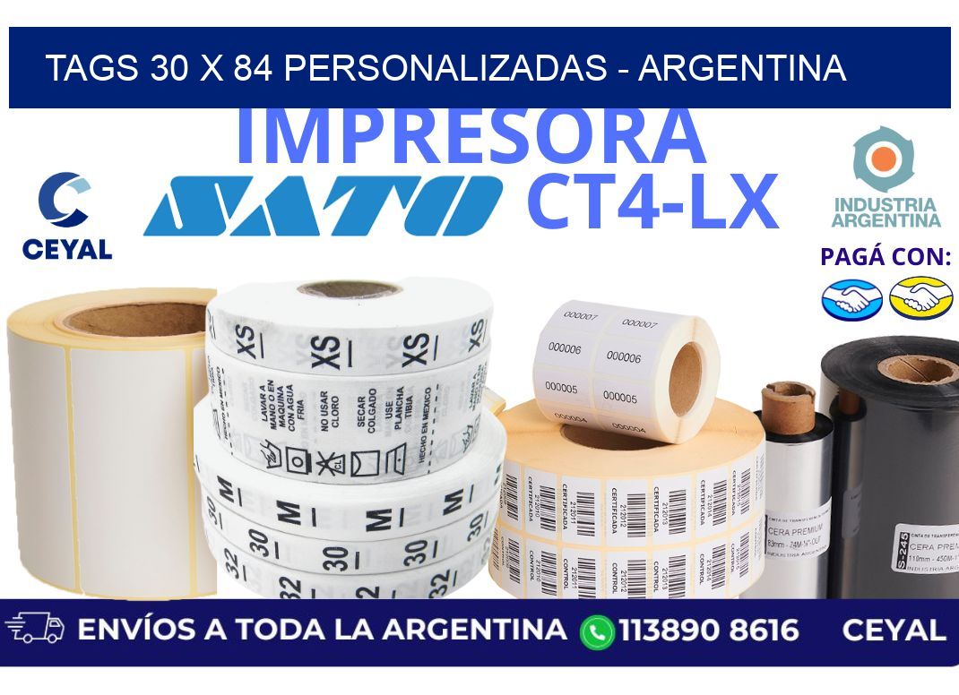 tags 30 x 84 personalizadas - Argentina