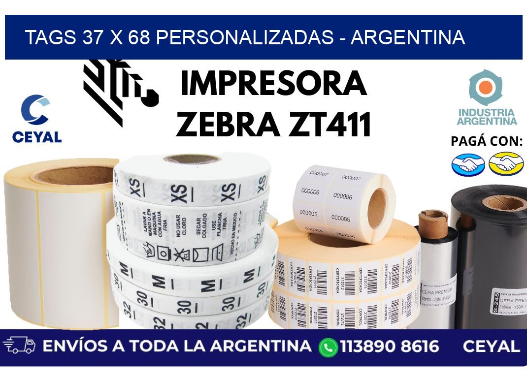 tags 37 x 68 personalizadas – Argentina