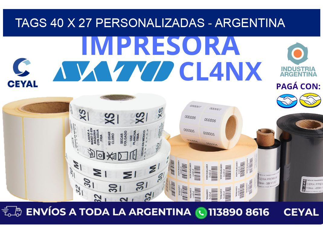 tags 40 x 27 personalizadas - Argentina