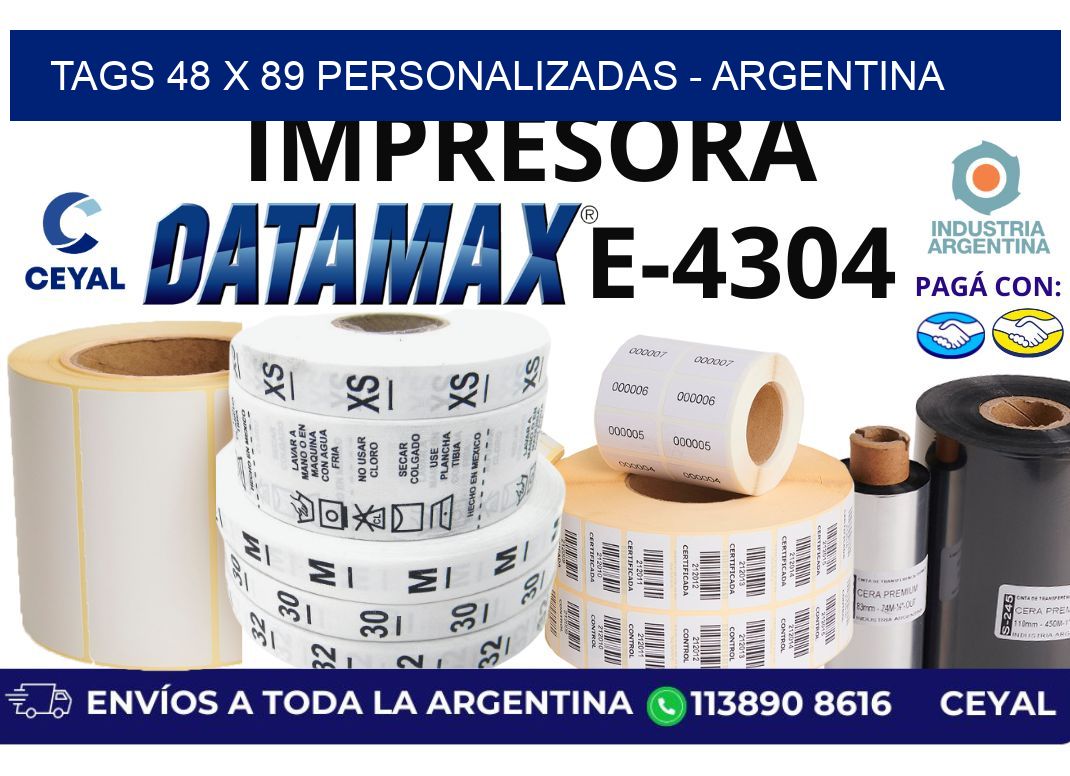 tags 48 x 89 personalizadas - Argentina