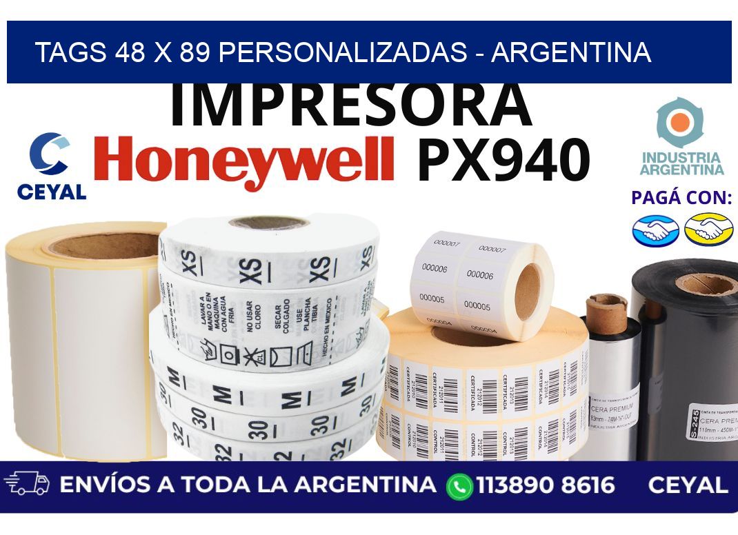 tags 48 x 89 personalizadas - Argentina