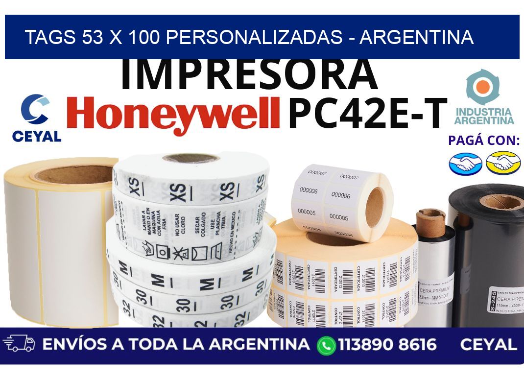 tags 53 x 100 personalizadas - Argentina