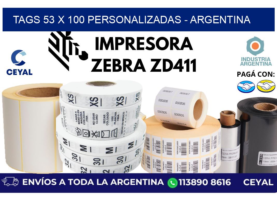 tags 53 x 100 personalizadas – Argentina