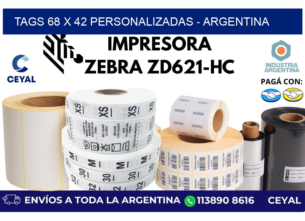 tags 68 x 42 personalizadas - Argentina