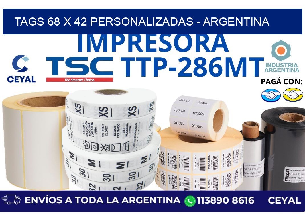 tags 68 x 42 personalizadas - Argentina