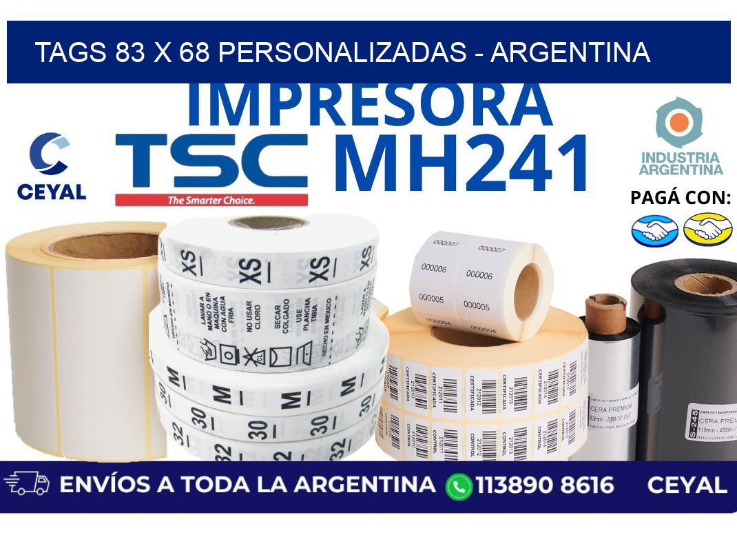 tags 83 x 68 personalizadas - Argentina