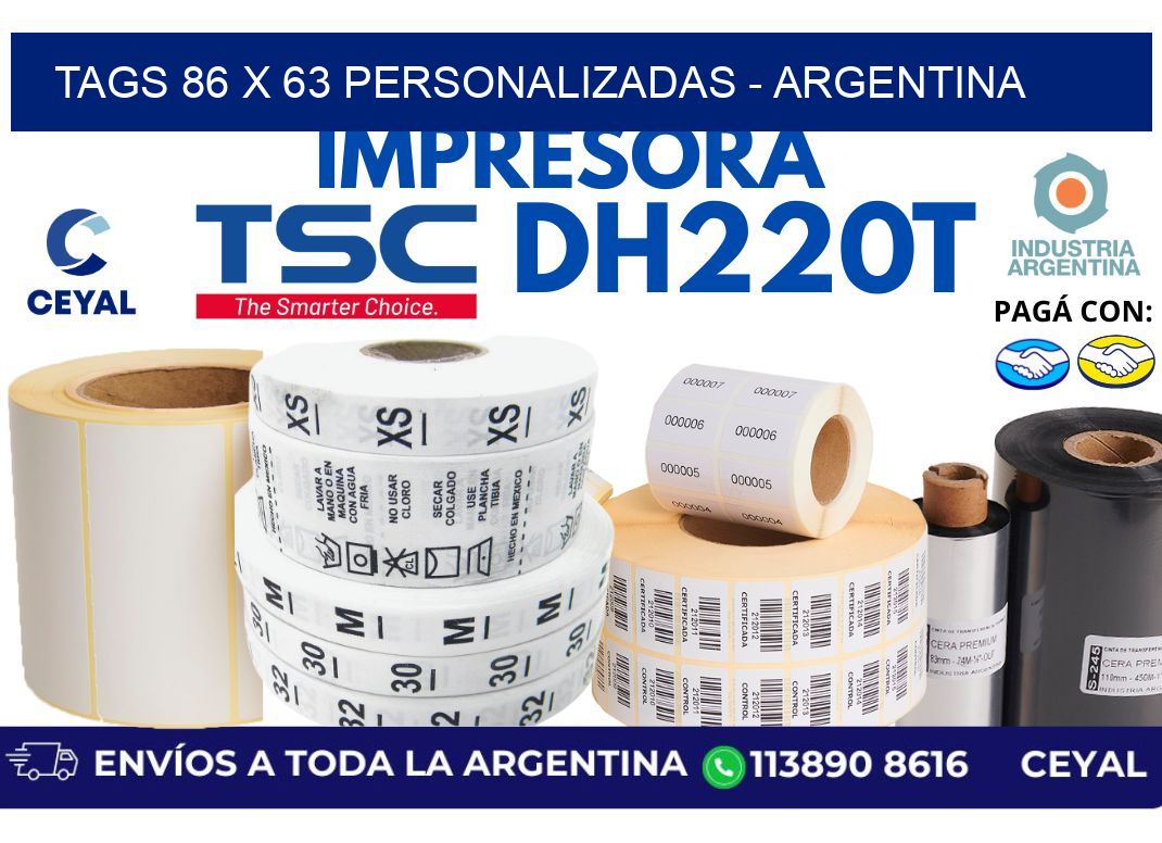 tags 86 x 63 personalizadas - Argentina