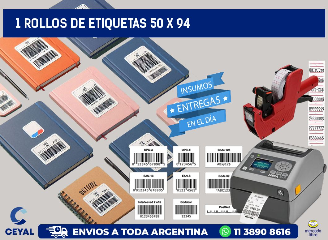1 ROLLOS DE ETIQUETAS 50 x 94