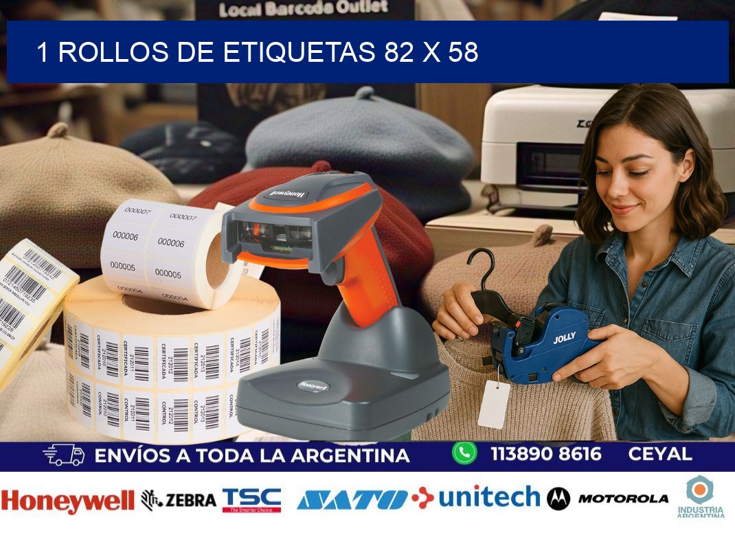1 ROLLOS DE ETIQUETAS 82 x 58