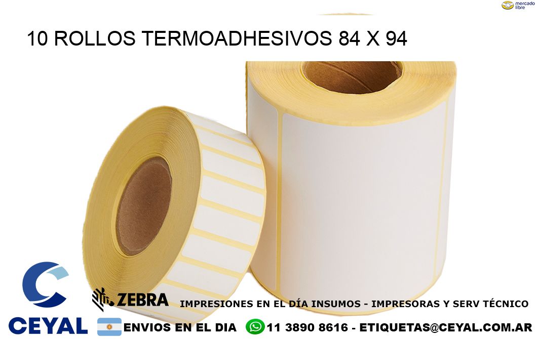 10 ROLLOS TERMOADHESIVOS 84 x 94