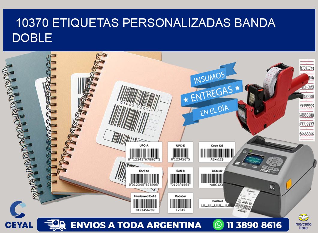 10370 Etiquetas personalizadas banda doble