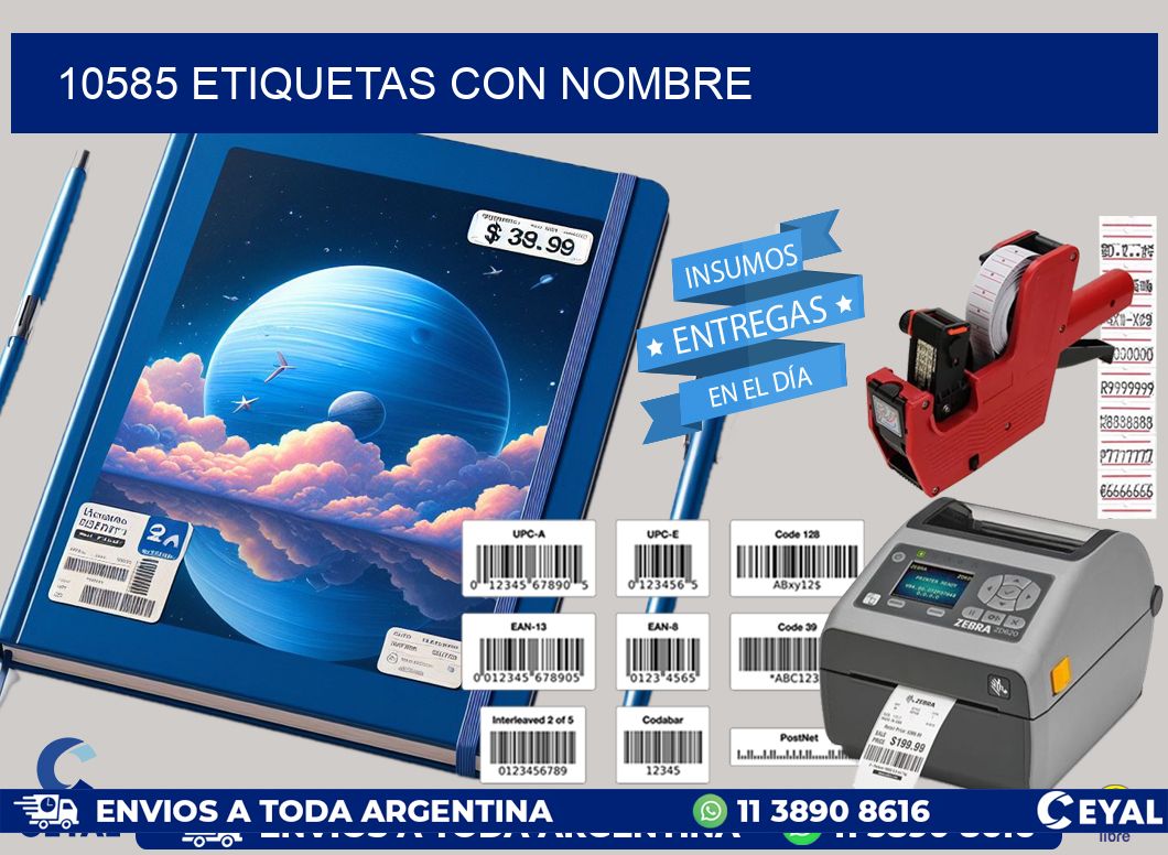 10585 etiquetas con nombre