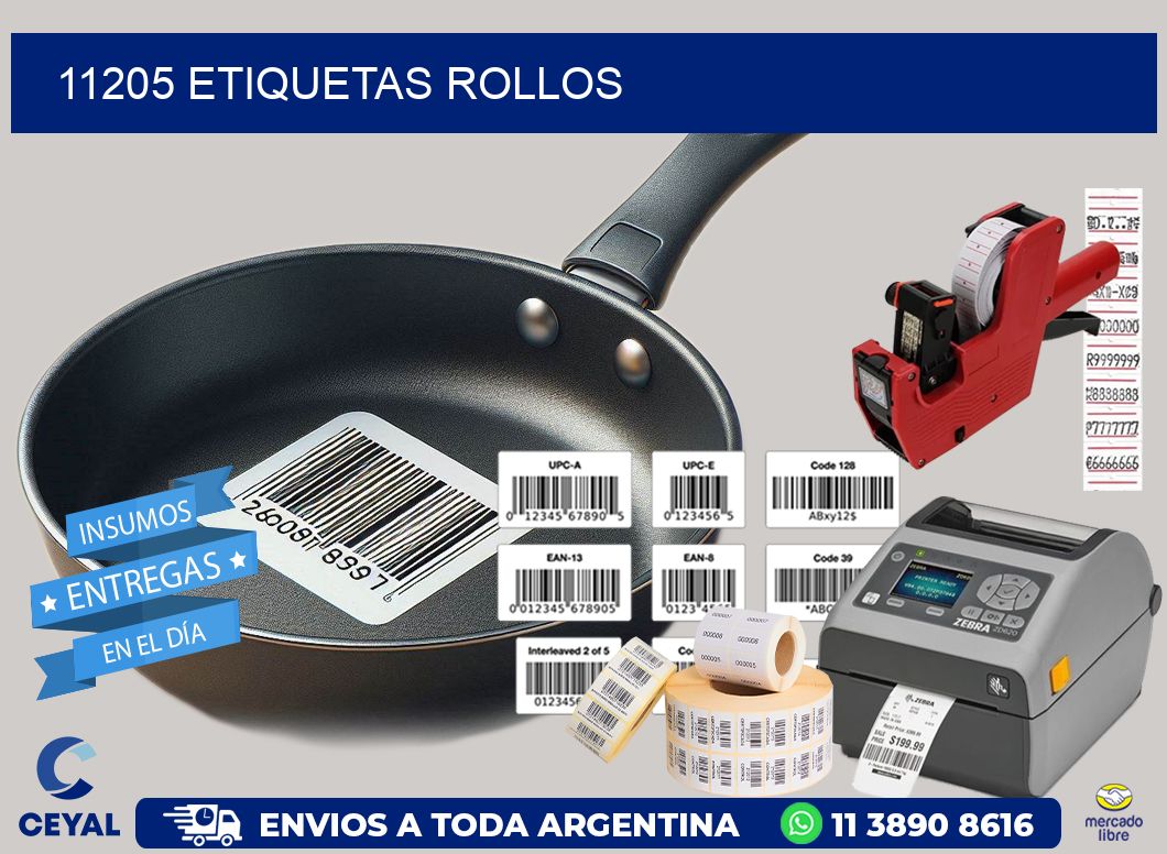 11205 etiquetas rollos