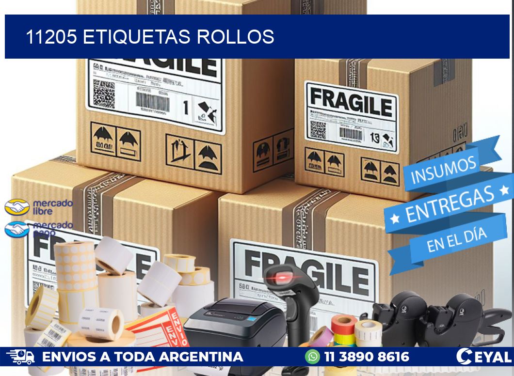 11205 etiquetas rollos