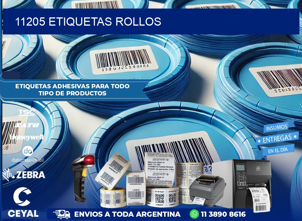 11205 etiquetas rollos