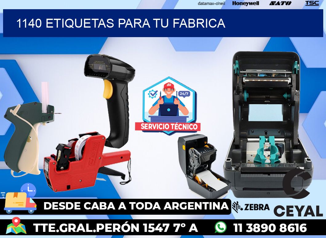 1140 etiquetas para tu fabrica