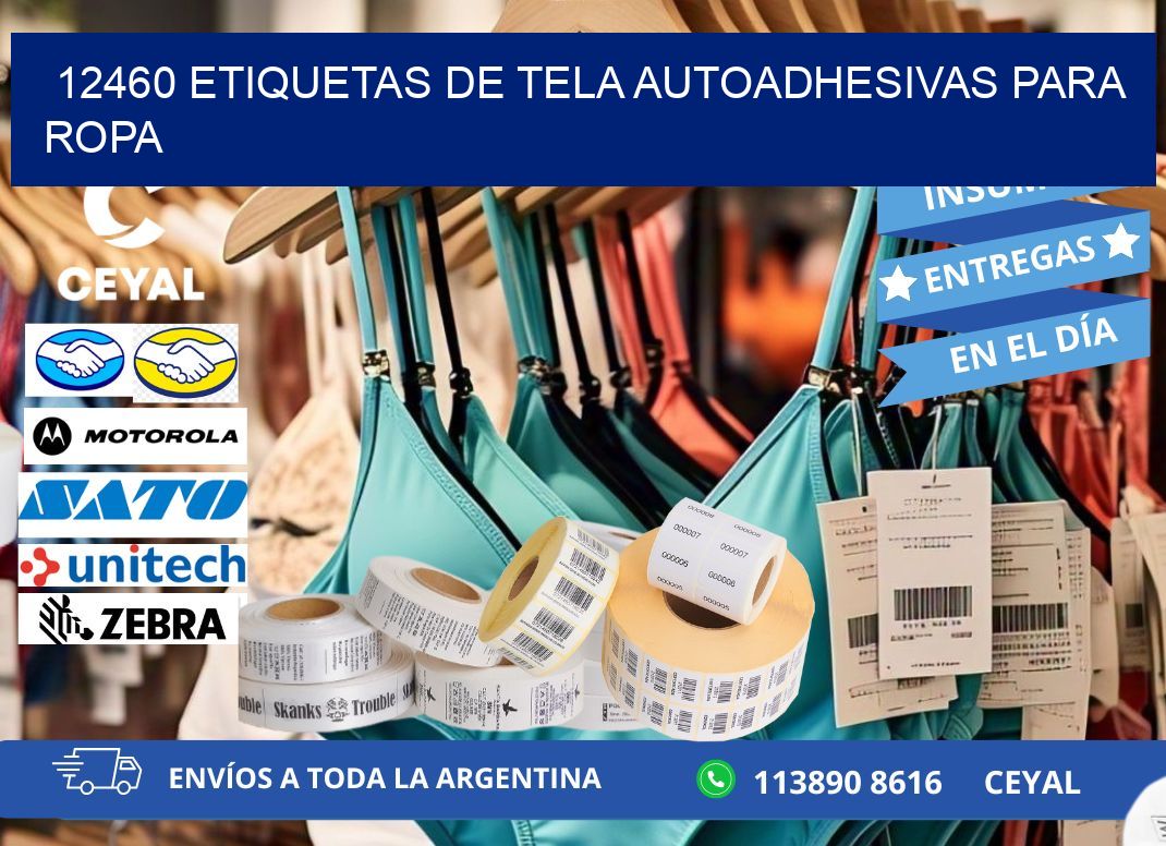 12460 Etiquetas de tela autoadhesivas para ropa