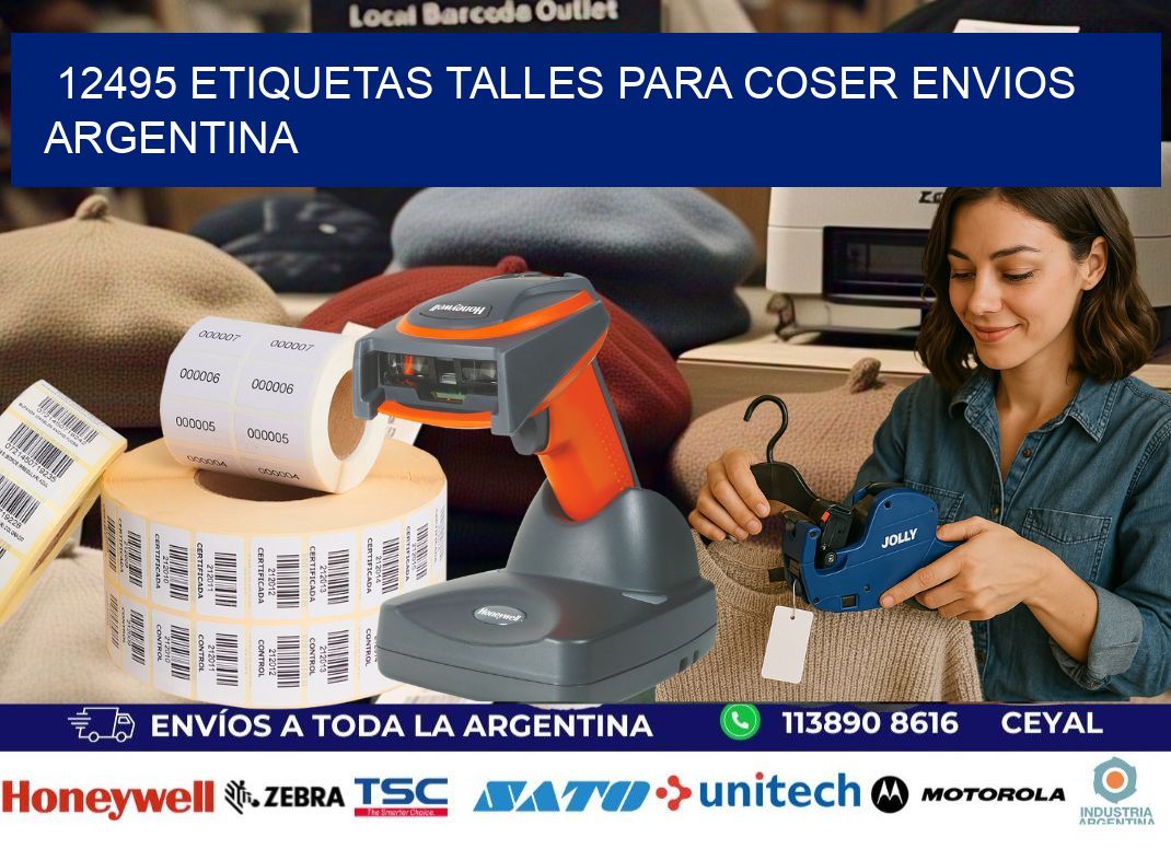 12495 ETIQUETAS TALLES PARA COSER ENVIOS ARGENTINA