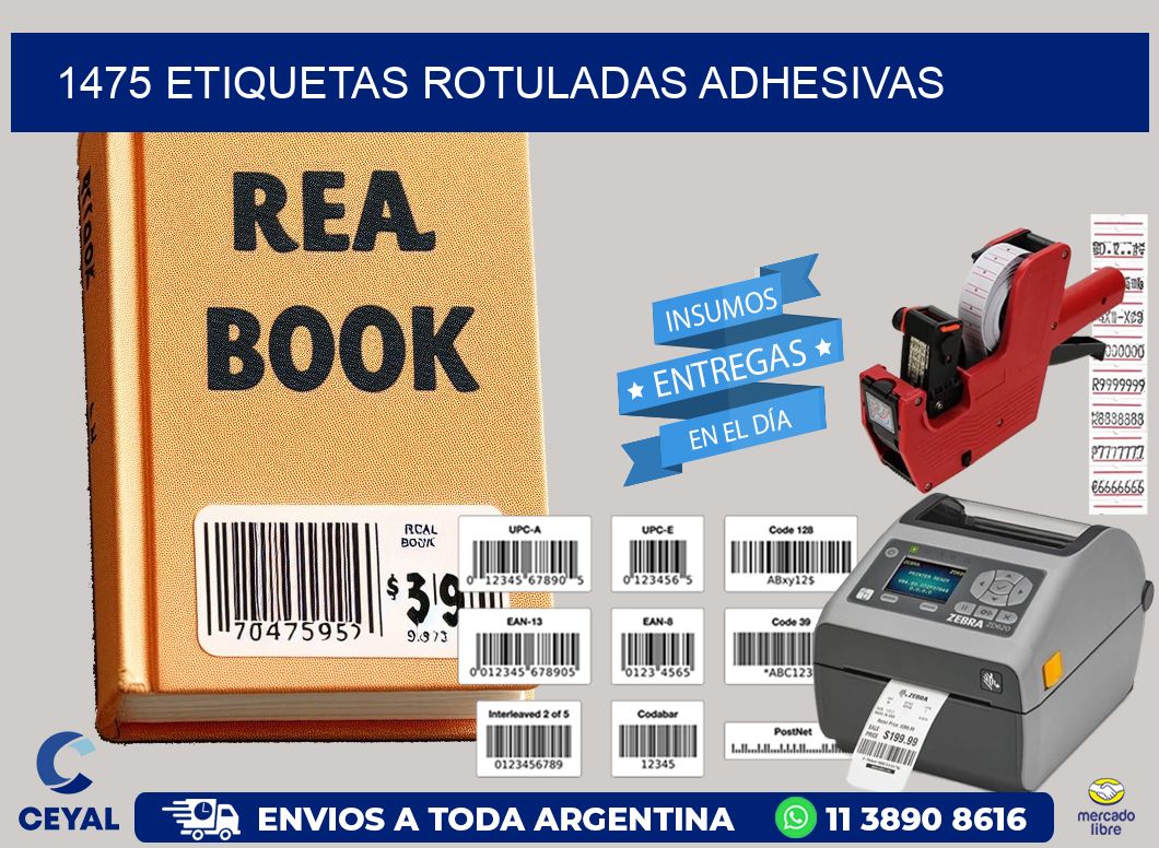 1475 etiquetas rotuladas adhesivas