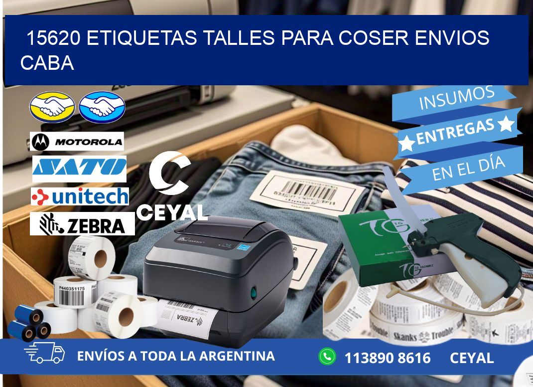 15620 ETIQUETAS TALLES PARA COSER ENVIOS CABA