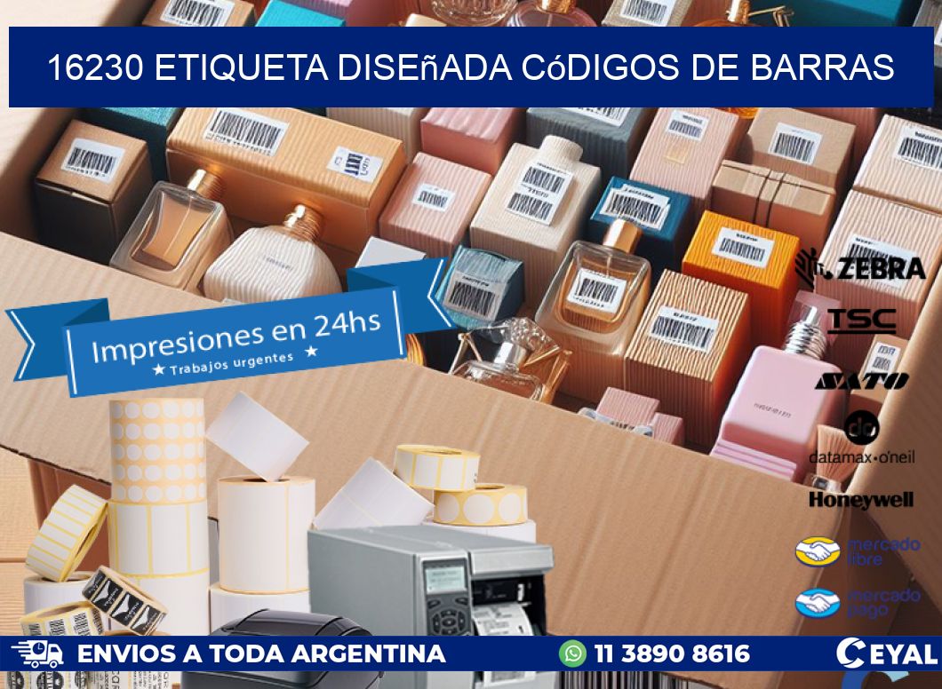 16230 etiqueta diseñada códigos de barras
