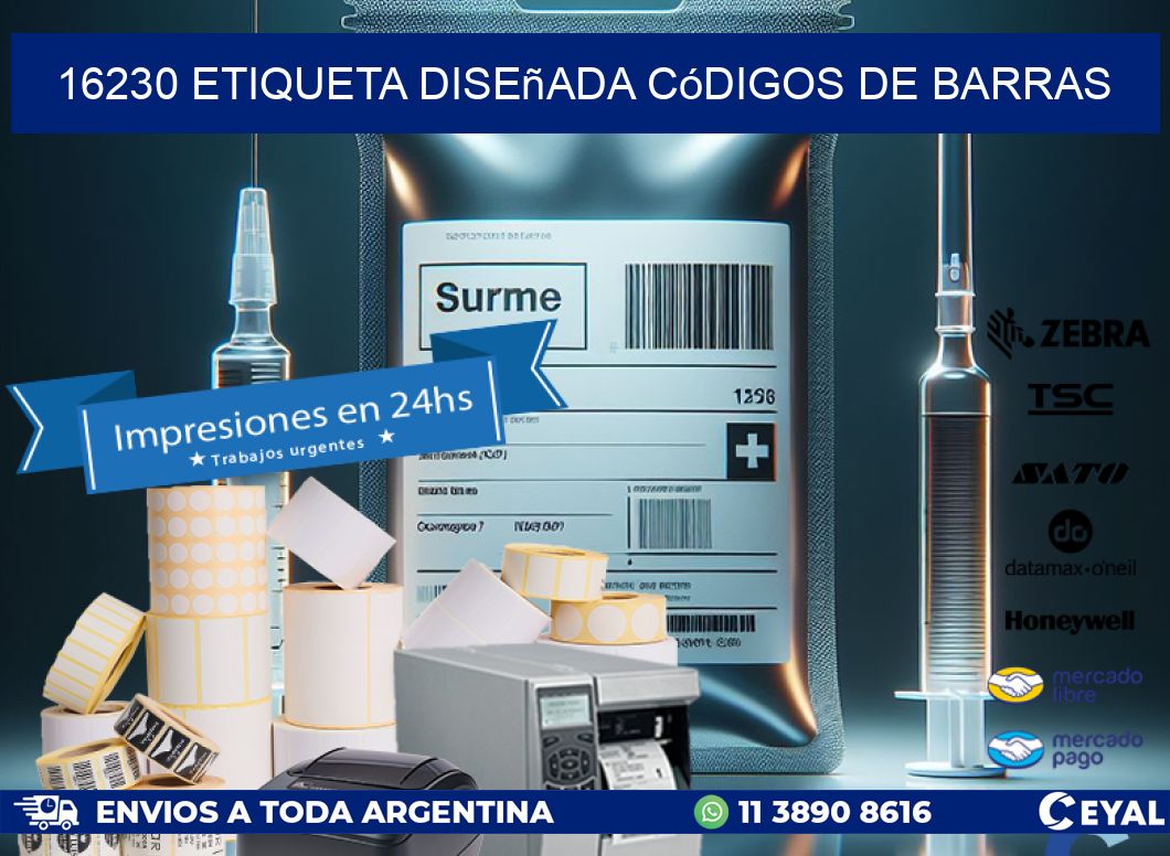 16230 etiqueta diseñada códigos de barras