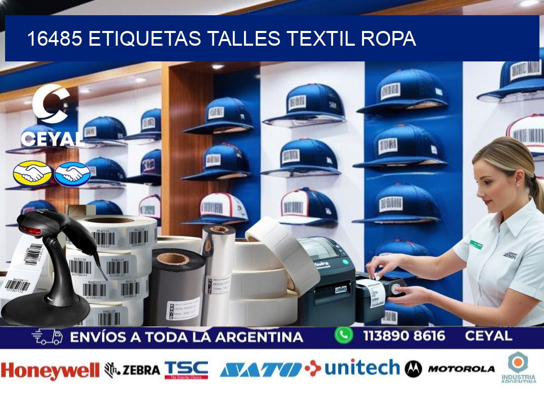 16485 ETIQUETAS TALLES TEXTIL ROPA