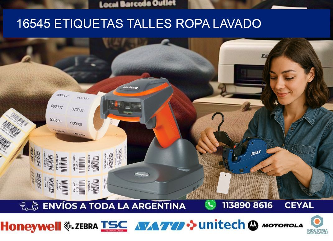16545 ETIQUETAS TALLES ROPA LAVADO